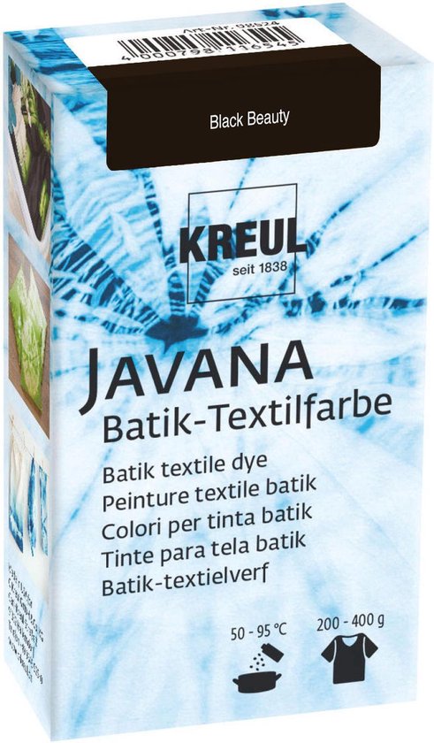Javana Black Batik Textile Dye - 70 ml de peinture tie dye