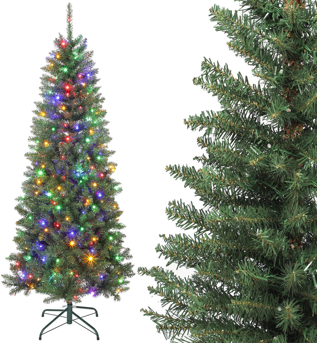 HOMCOM Kerstboom - Kunststof - 75x75x180cm - Groen