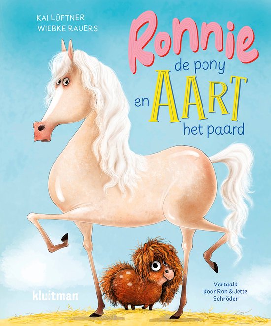 Boek "Ronnie de pony en Aart het paard" met een pony en een schaap.