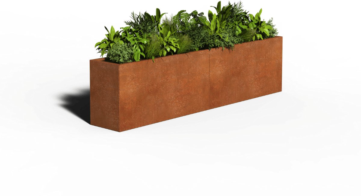 Cortenstaal Plantenbak Rechthoek | 240 x 40 x 60 | Zonder bodem