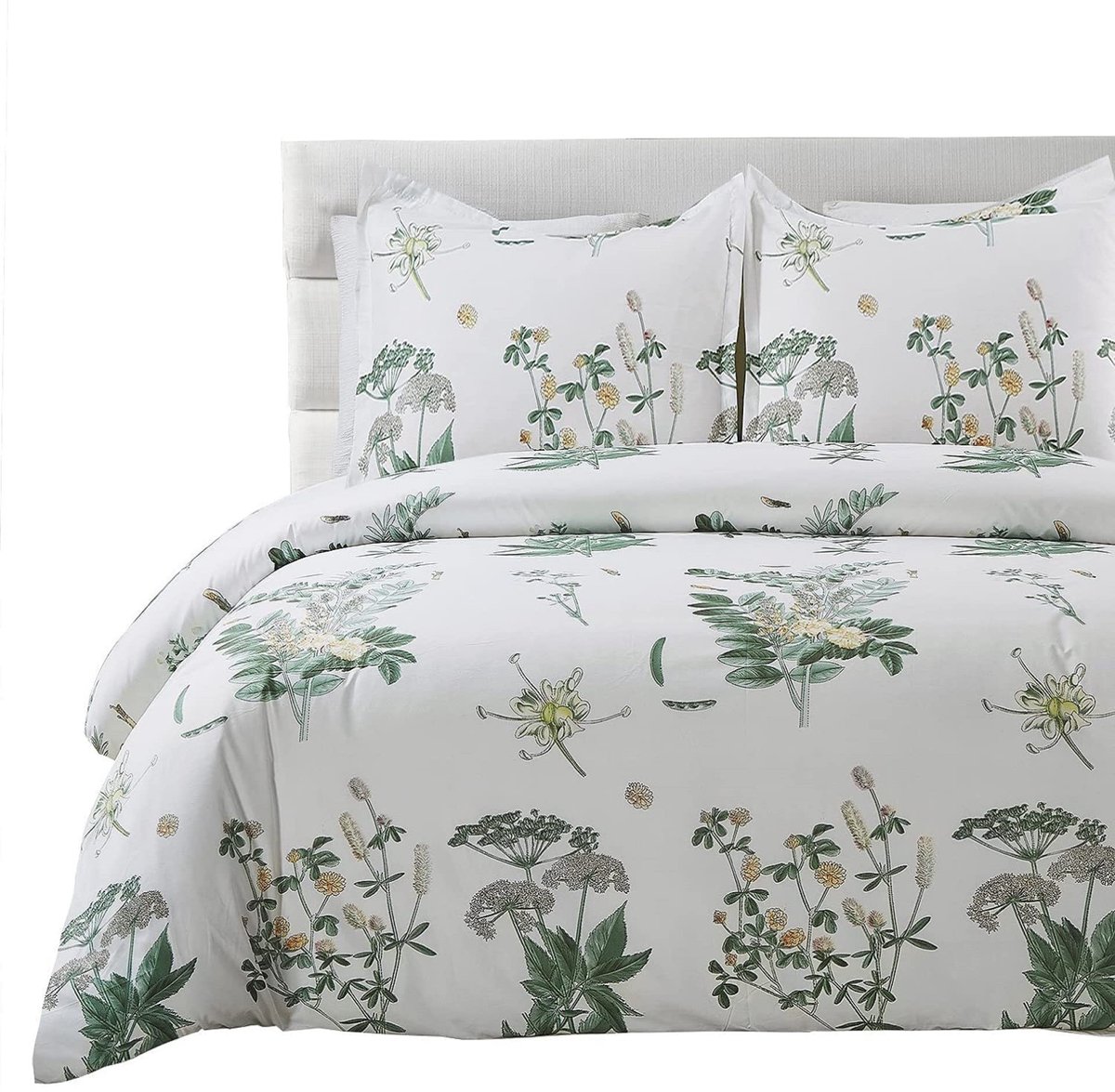 Unyqoos Twee-delige bloemen dekbedovertrekset van microvezel met ritssluiting Kleurjik