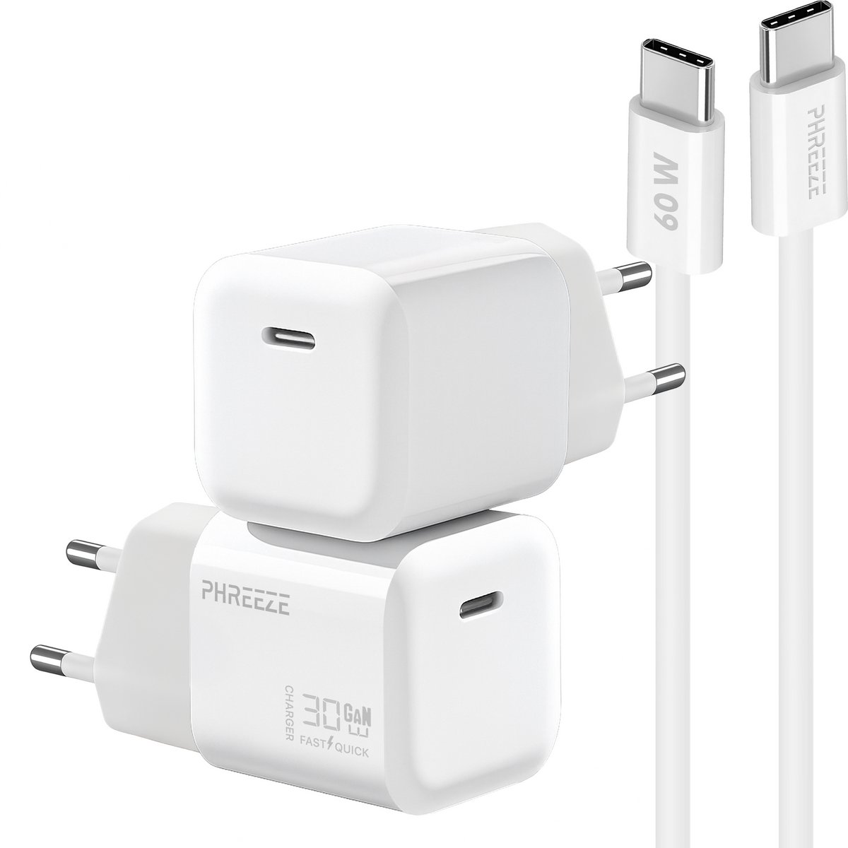 30w Power Delivery oplader met usb C poort met usb C kabel 1m snellader