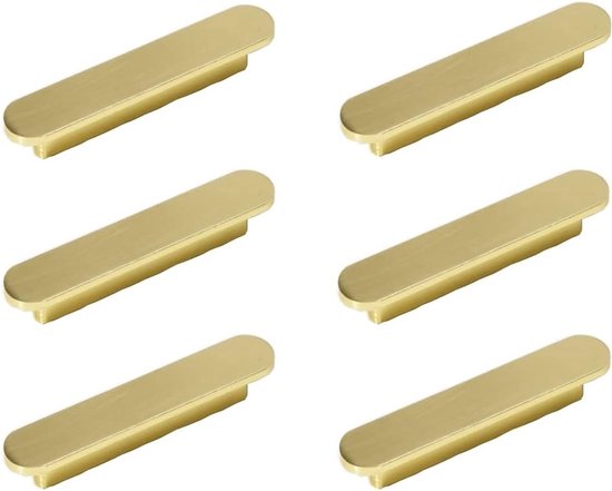 Poignées de meuble pour armoires - 6 pièces - or - 12.5*1.65 cm - Poignées - Poignées de meuble - Poignée de cuisine - Poignées d'armoire - Poignées de placards de cuisine - Poignée de meuble - poignée de cuisine - poignée de tiroir