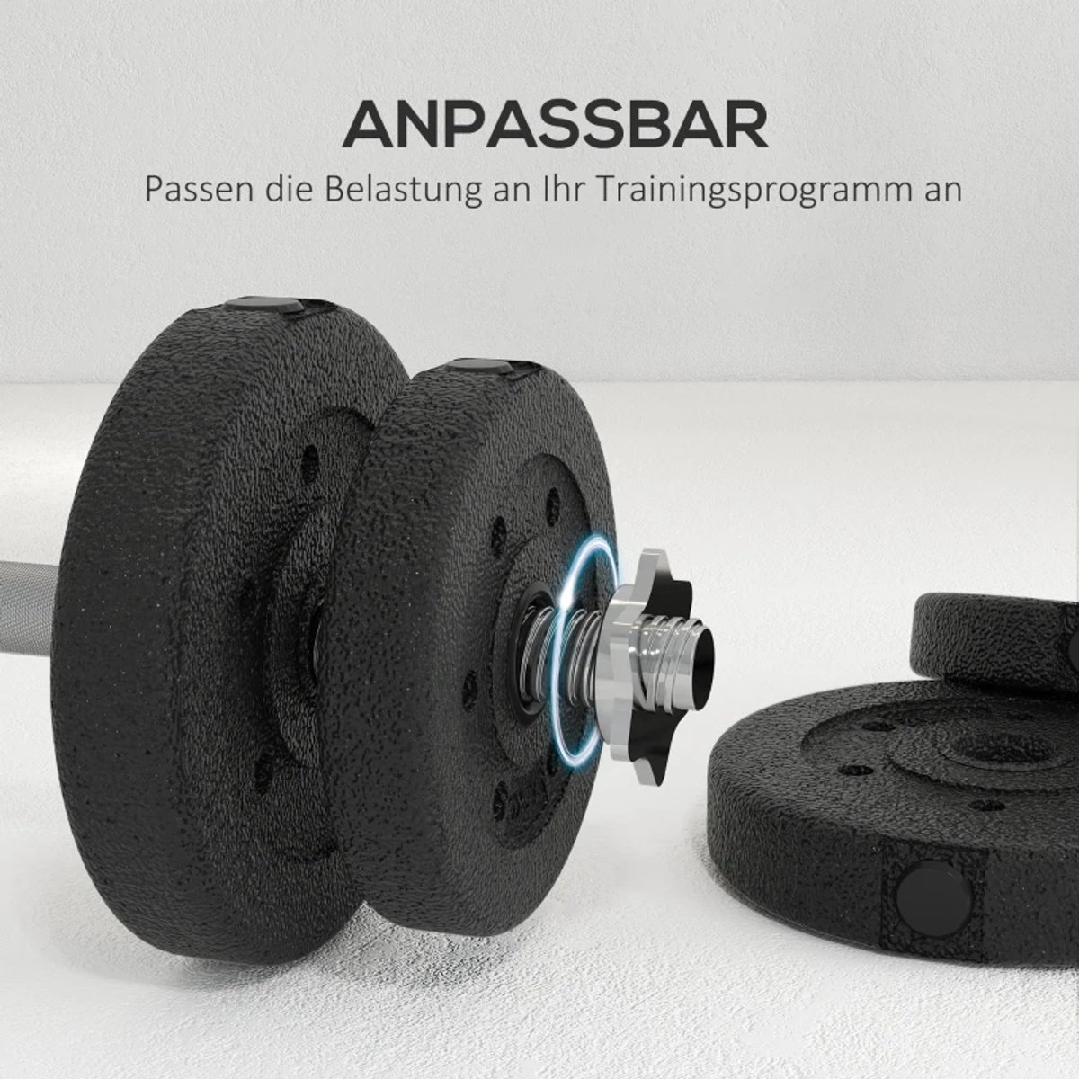 Dumbbells 25 kg - Halter - met 12 Gewichtsschijven - Gewichten Set - Halterset - Krachttraining - Fitness - Gym - Geschikt voor Thuis en Sportschool - Zwart – foto 2