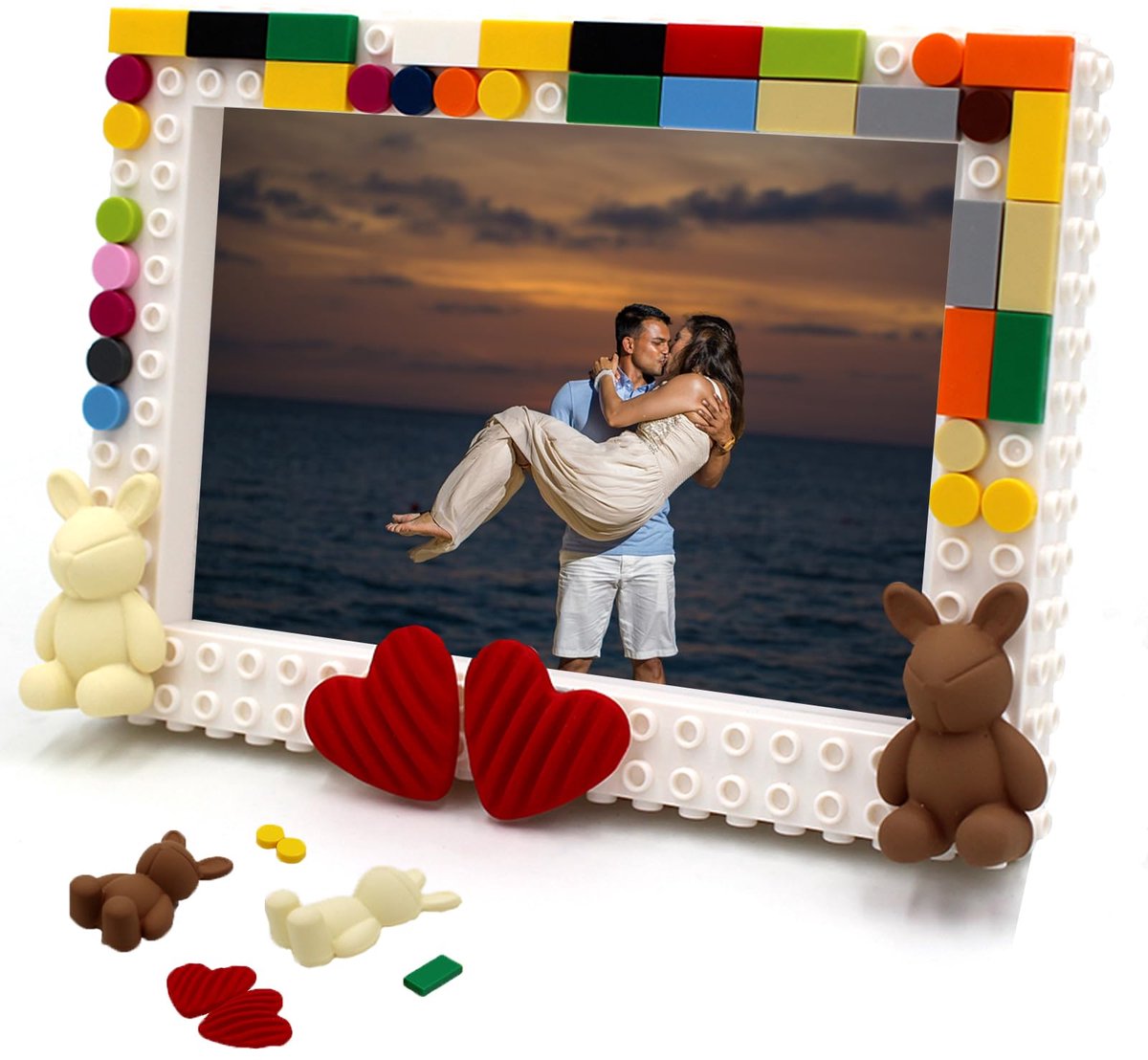 Namajunas - Kerstversiering - Kerst - Christmas Decorations - Christmas Building blocks - Kerst Bouwstenen - Niet geschikt voor LEGO - Morsecode - Fotolijsten - DIY 3D-fotokader - Tafeldecoratie - Kerst Cadeau - Verjaardag voor mannen&vrouwen - Kers