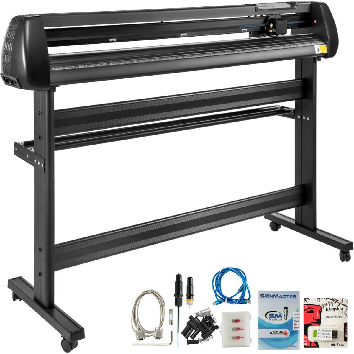 Vinyl Snijplotter - Plotter Snijmachine - Max. Invoerbreedte 135 cm - Met Vloerstandaard - Handmatige Bediening - Instelbare Snelheid en Druk - Voor Reclameborden en Stickers