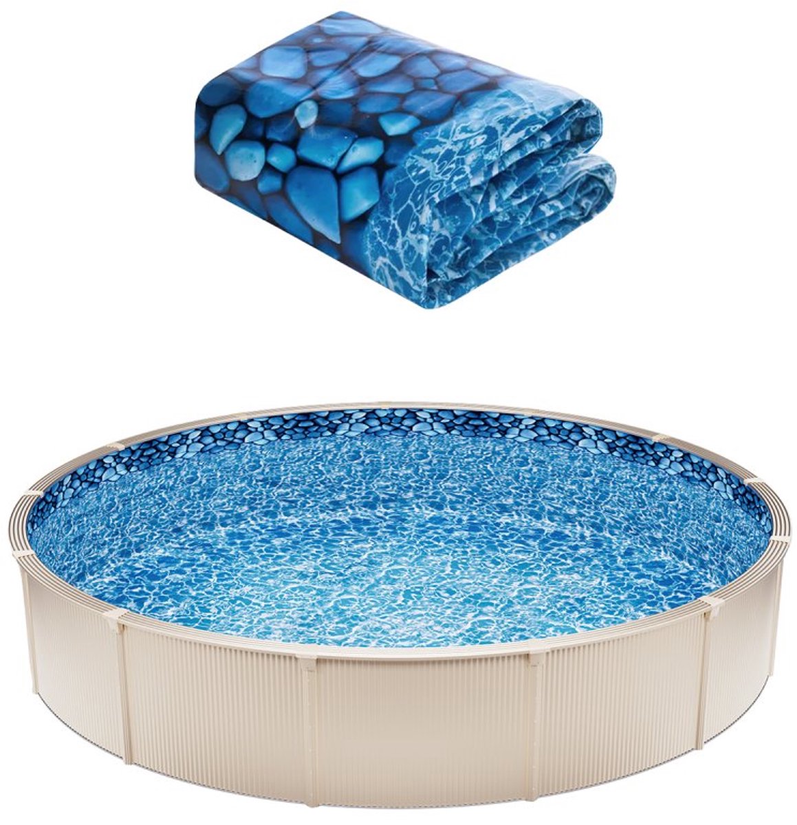 Zwembadfolie - Unibead Liner Rond - Diameter 732 cm - Vinyl - Slijtvast - Vervangende Binnenfolie - Voor Bovengrondse Zwembaden