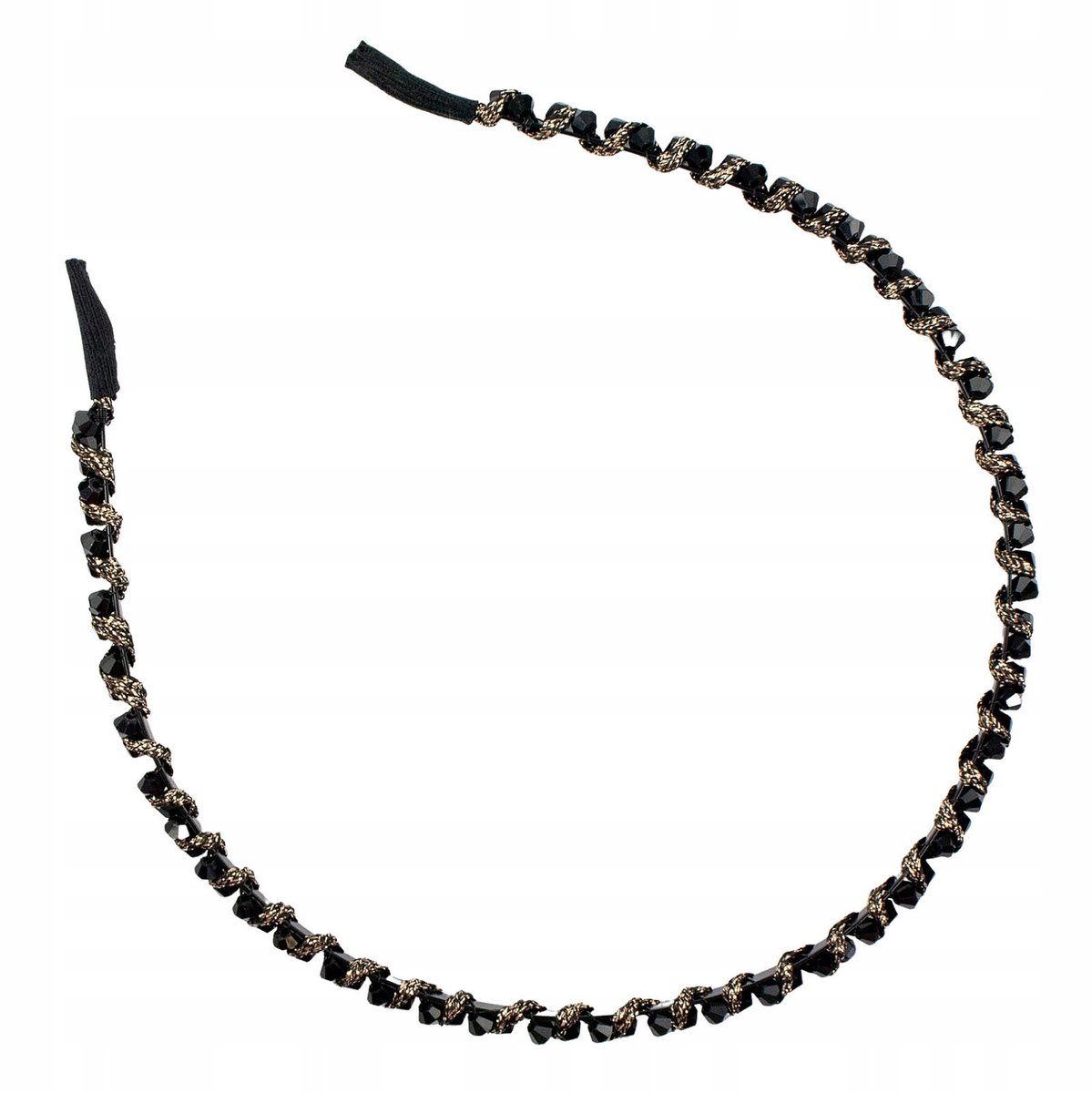 Elegante zwarte dames haarband met kralen