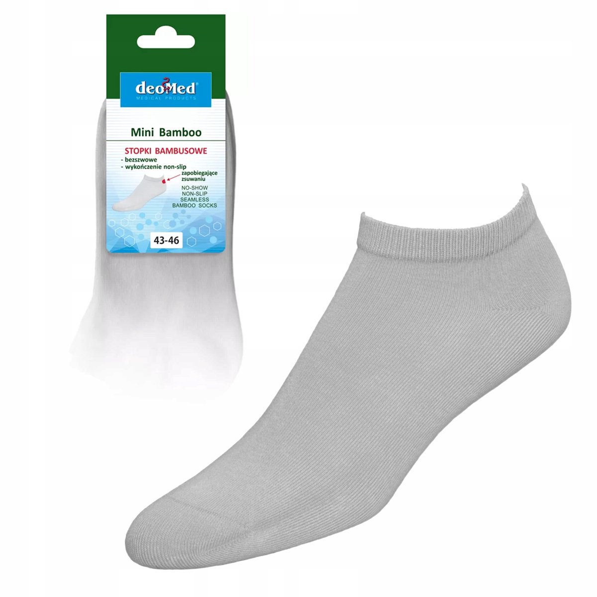 DeoMed Mini Bamboo Sokken Comfortabele Bamboe Sneakersokken Grijs
