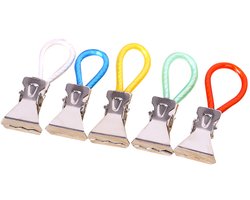10 Stuks - Droogrek knijpers - Winddichte Handdoekklem - Kledingklem - Knijpers - Met haak - Anti slip - Wasknijpers - Plastic Knijpers - Wasrek Knijpers - Kunststof Wasknijpers - Metalen wasknijpers - Multicolor