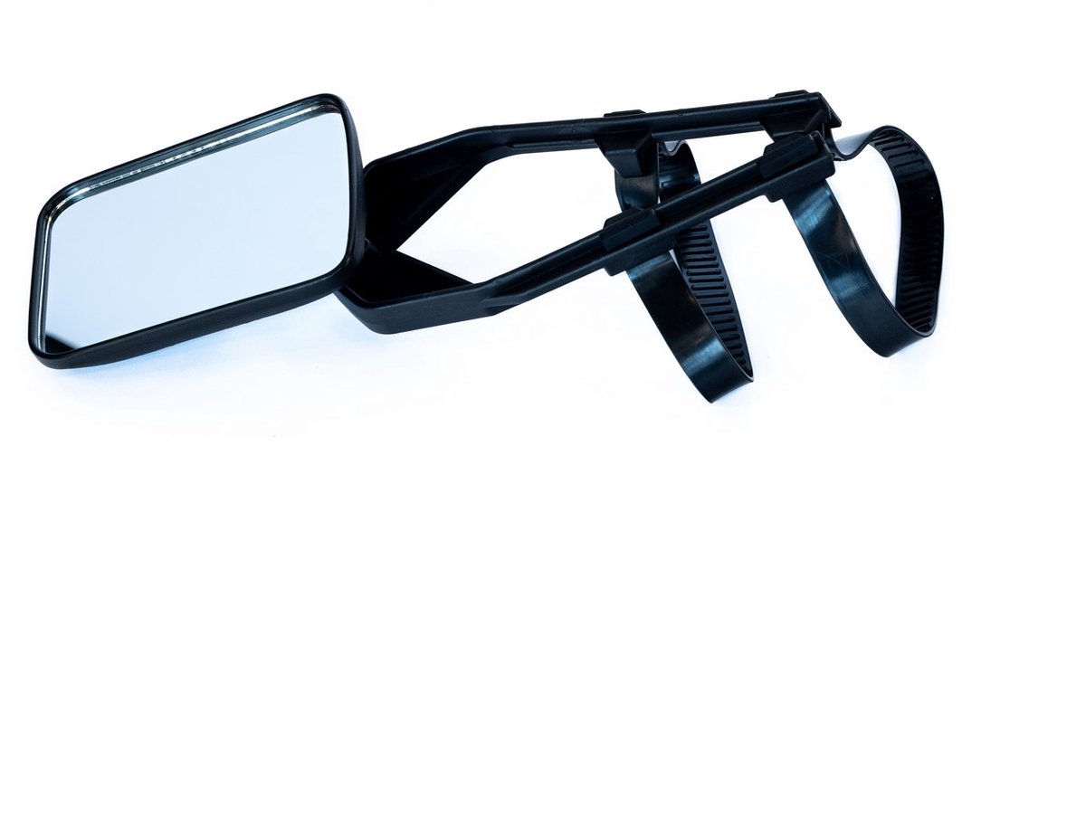 EveBase® Caravanspiegel - Set van 2 - Opzetspiegel - Verstelbaar, Niet-verblindend en Trillingsvrij - Maximale Spiegelhoogte van 14 cm - Afmeting van 150 x 110 mm - Zwart