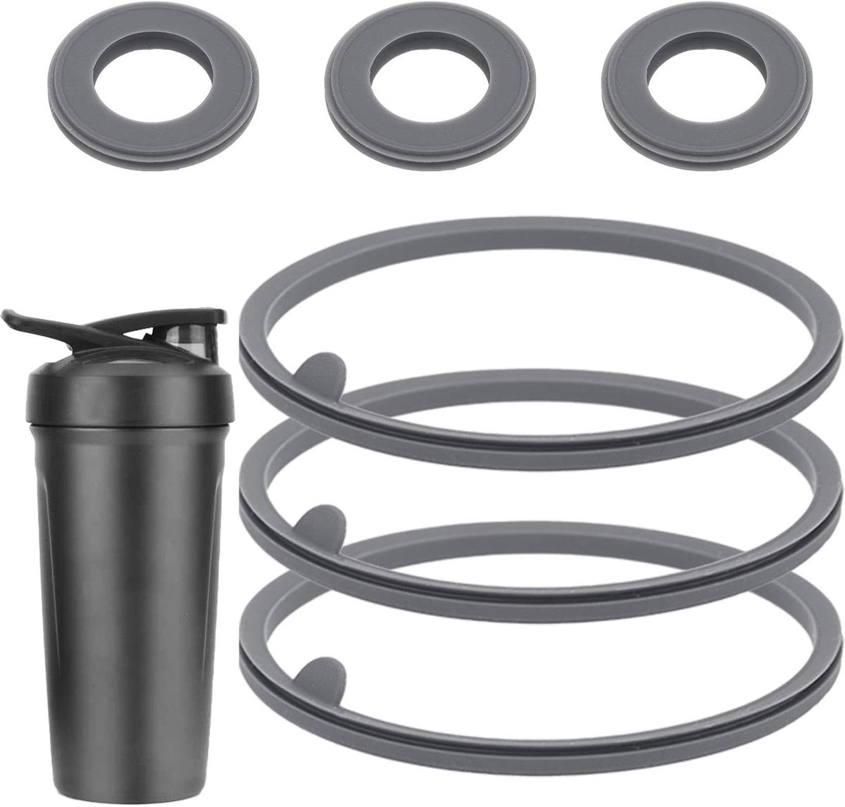 EGoods - Silicone Ringvervangingen voor Vervangende Pakking Shaker Cup 24oz en 28oz Roestvrijstalen Waterfles - Lekvrij - Grijs