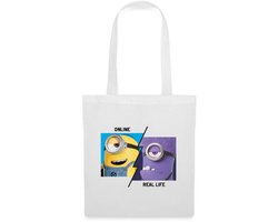 Minions Stuart Online Vs. Real Life Tas Van Stof Schoudertas