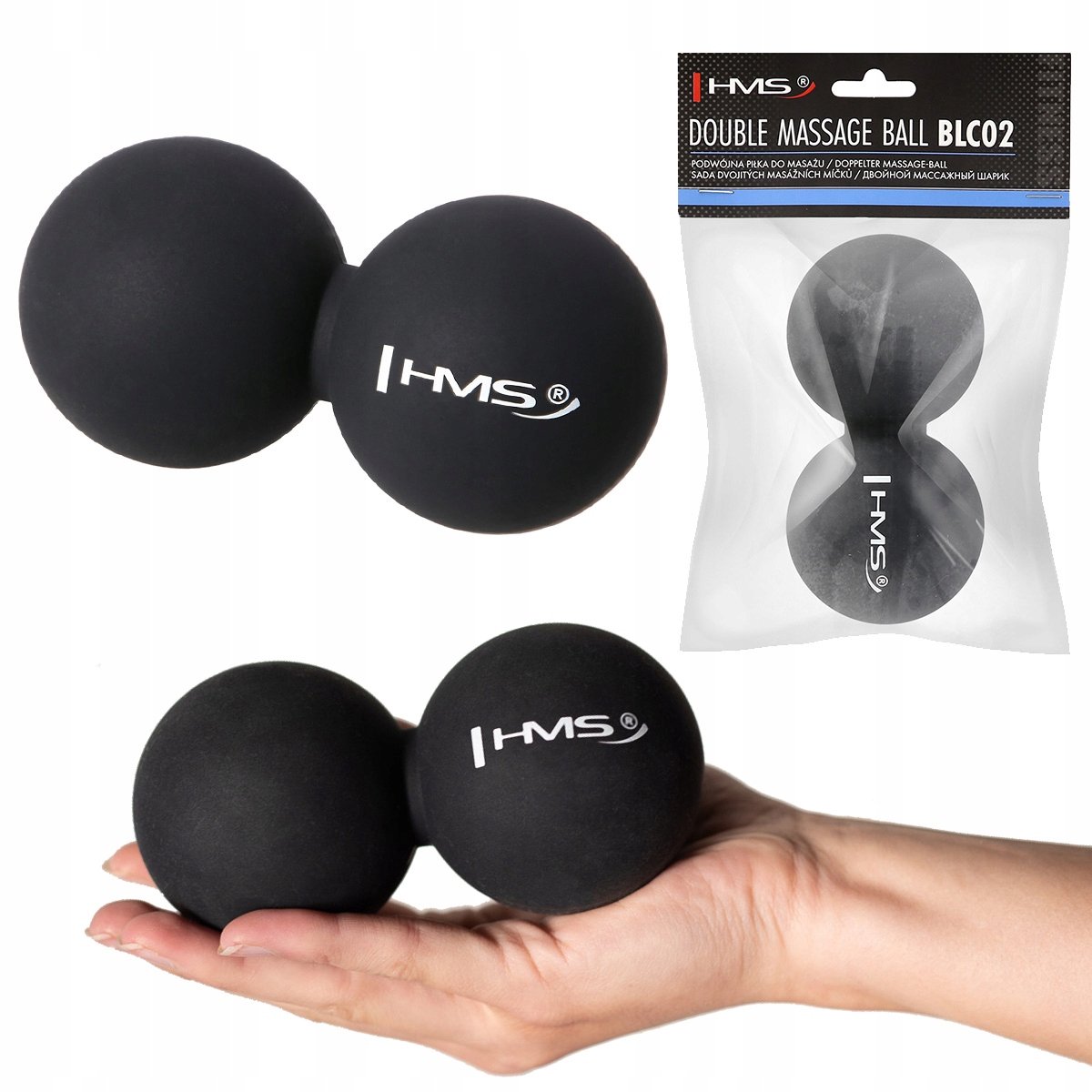 HMS Dubbele Massagebal Lacrosse BLC02 - Zwart