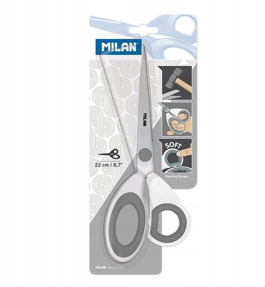 Milan Roestvrijstalen Schaar 22cm Wit - Ergonomisch en Duurzaam