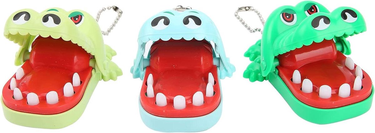 EGoods - Kinderen Cartoon Dier Tanden Speelgoed Spel met Mini-Bijtende Krokodil - Set van 3 Stuks
