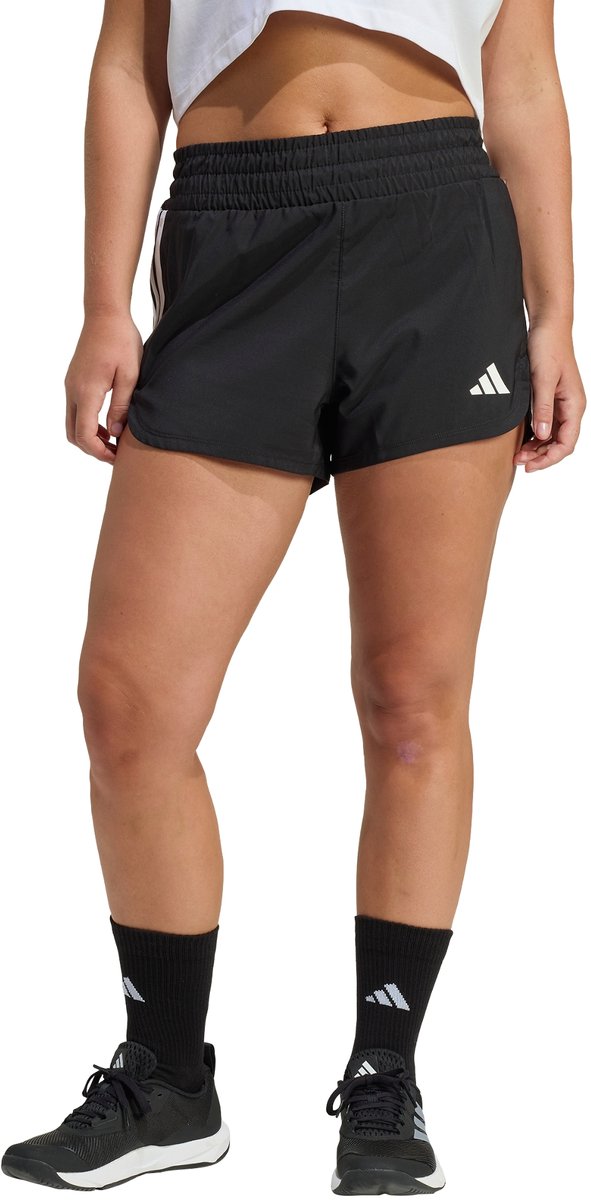 Adidas Performance Pacer Woven High Rise Workoutshort Dames Zwart