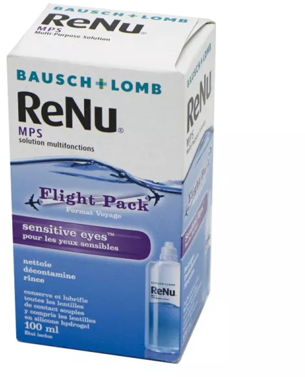 Bausch + Lomb - ReNu MPS Sensitive Eyes - Multifunctionele Lenzenvloeistof met lenzendoosje - Voor zachte lenzen - Reisformaat - 6 x 100 ml