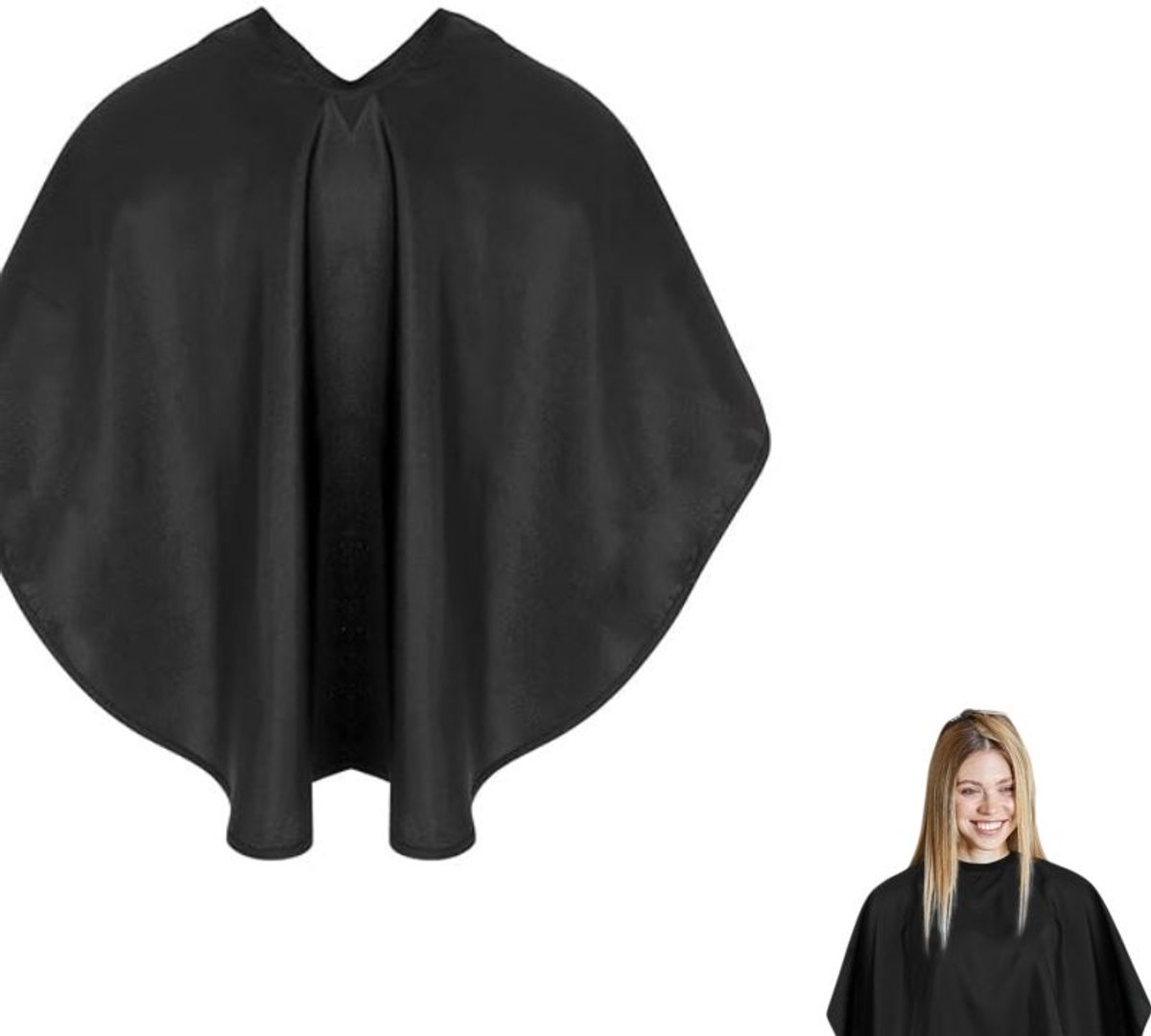 Kappers Capes - Korte kapsels cape - kappers kaap Volwassen - unisex - waterdichte - voor haar verven Make-upschort - 80×73cm - zwart