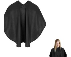 1 stuk - Kappers Capes - Korte kapsels cape - voor haar verven Make-upschort - Opvouwbare - kapperskaap Volwassen - Unisex - waterdichte - 80×73cm - zwart