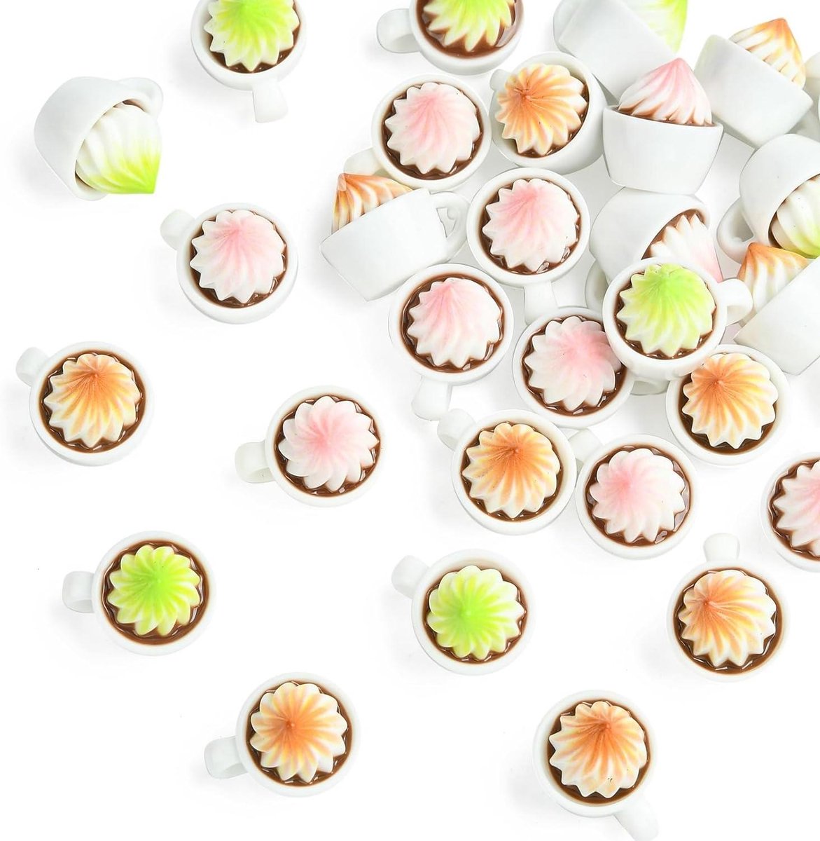 EGoods - 30 stuks koffiekopjes miniatuur hars beeldjes voor thuis keuken decoratie