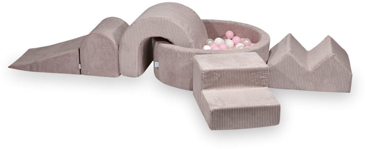 Foam speelset met rond ballenbad 90x30 Corduroy + 5 elementen