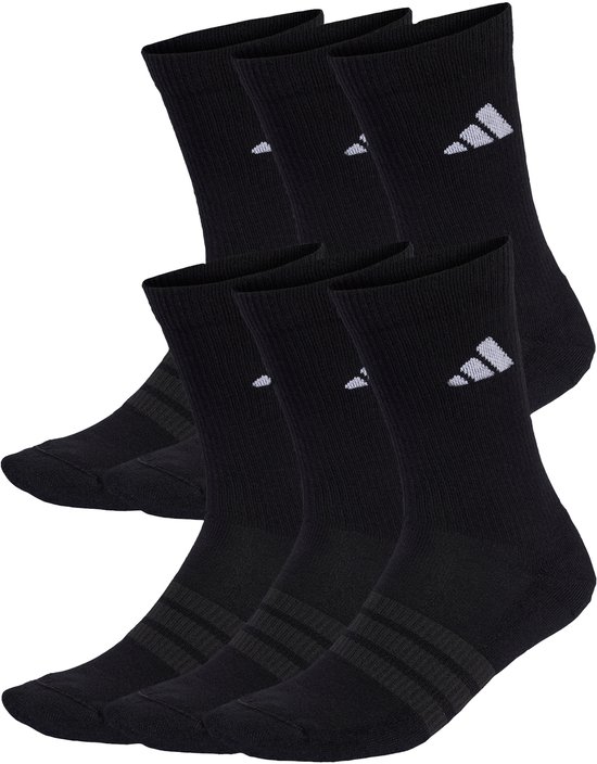 adidas Performance CHAUSSETTES MI-MOLLET CUSHIONED 6 PAIRES - Unisex - Noir - 43-45