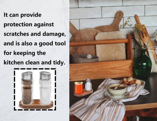 2 stuks houten zout- en peperbak, houten zoutpepermolen, rustbak voor molens, shakers, keuken, thuis, eettafel, opbergaccessoires (binnenste diameter 6,3 cm en 5,8 cm