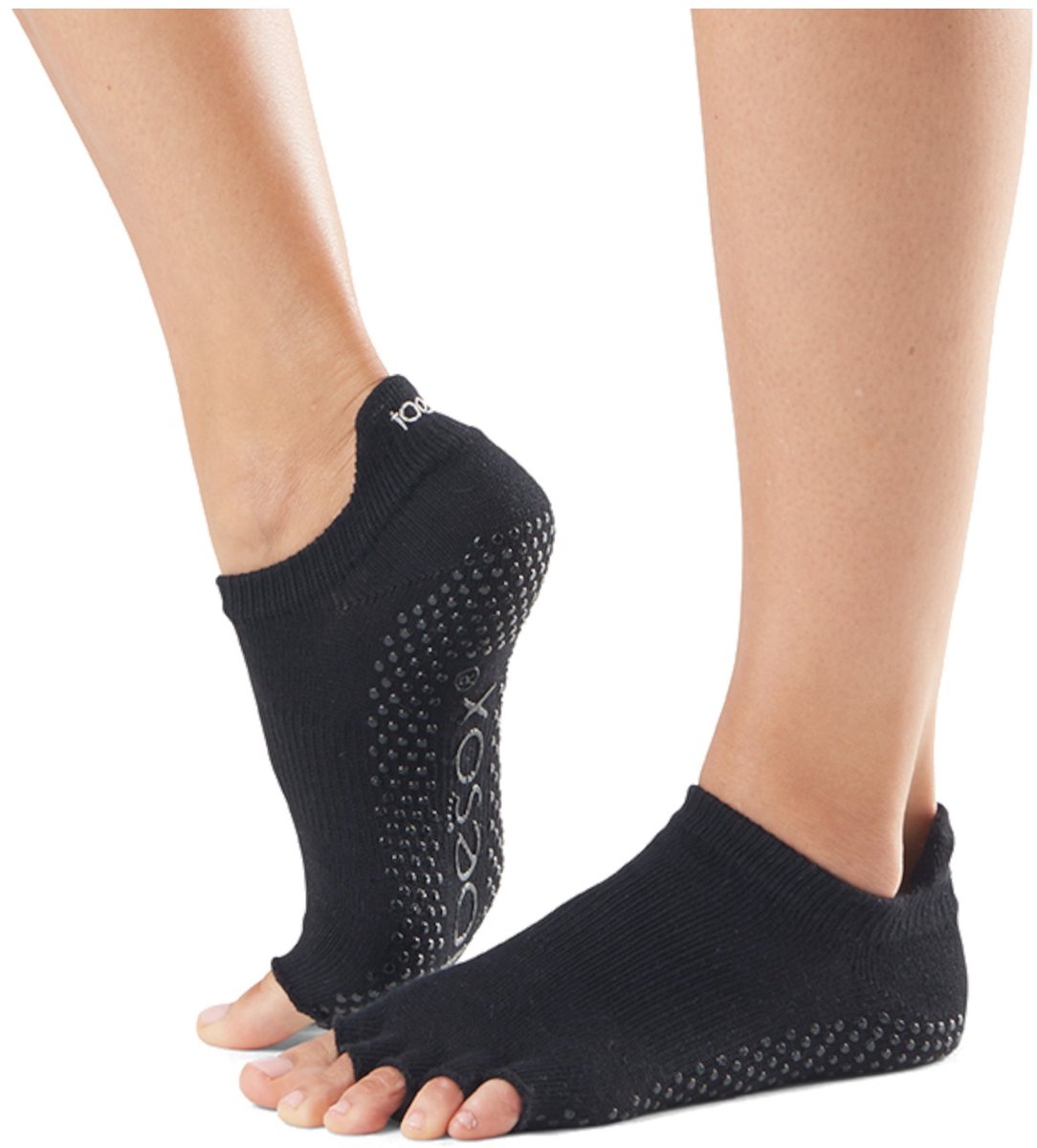 ToeSox - Antislip Sokken - Low Rise - Open Tenen – Zwart