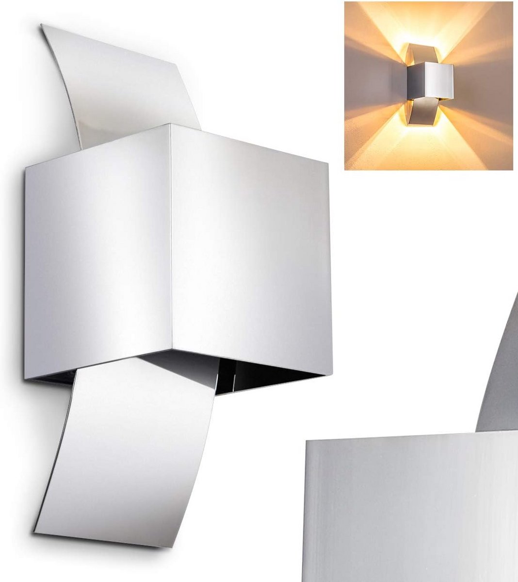 Moderne Wandlamp Aluminium Chroom Up & Down Licht voor Binnen