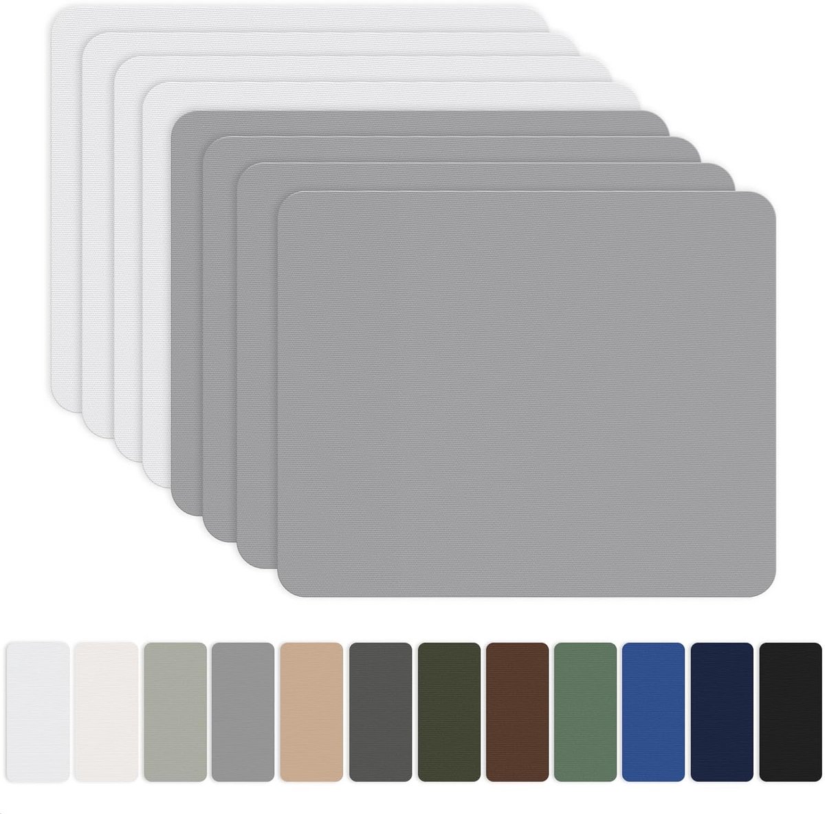 Waterdichte Zelfklevende Reparatiedoek Set – 8x Nylon Patches voor Tent, Jas & Slaapzak (Grijs/Wit)