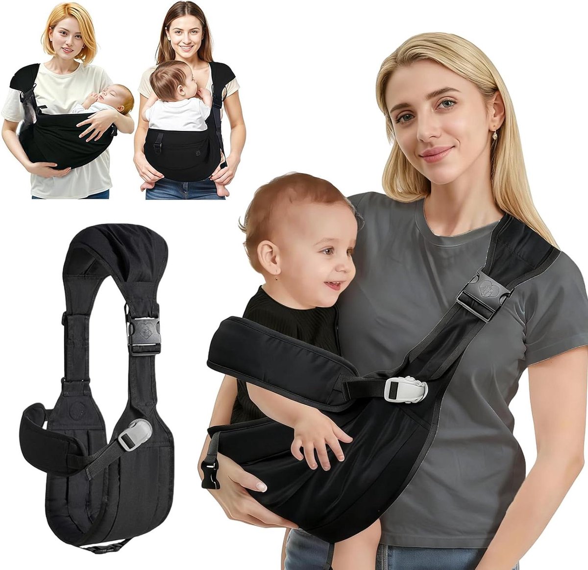 Provento - Comfortabele Draagzak voor Pasgeboren en Peuters, Verstelbaar en Lichtgewicht, Draagcapaciteit 25-55 lbs, Ideaal voor Winkelen en Reizen.