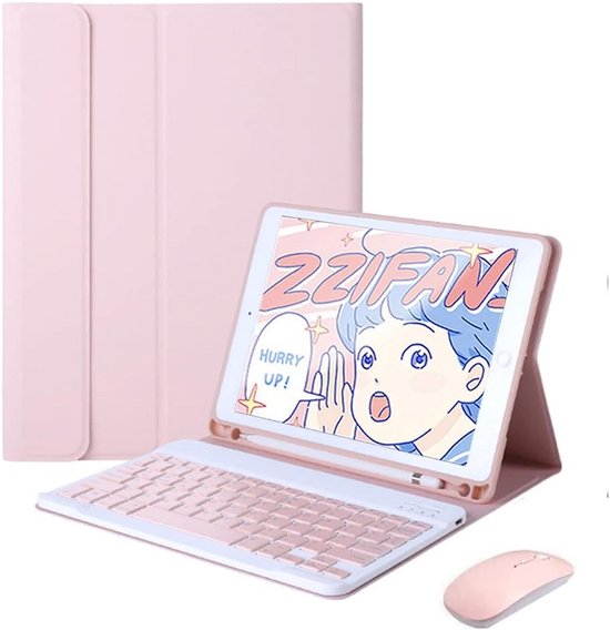 Ninaladi Voor Nieuwe IPad Air 4e Generatie Case 2021 10.9 Met Potloodhouder [iPad 2e Potlood Opladen Driebladige Standaard Smart Case Konijn Eten