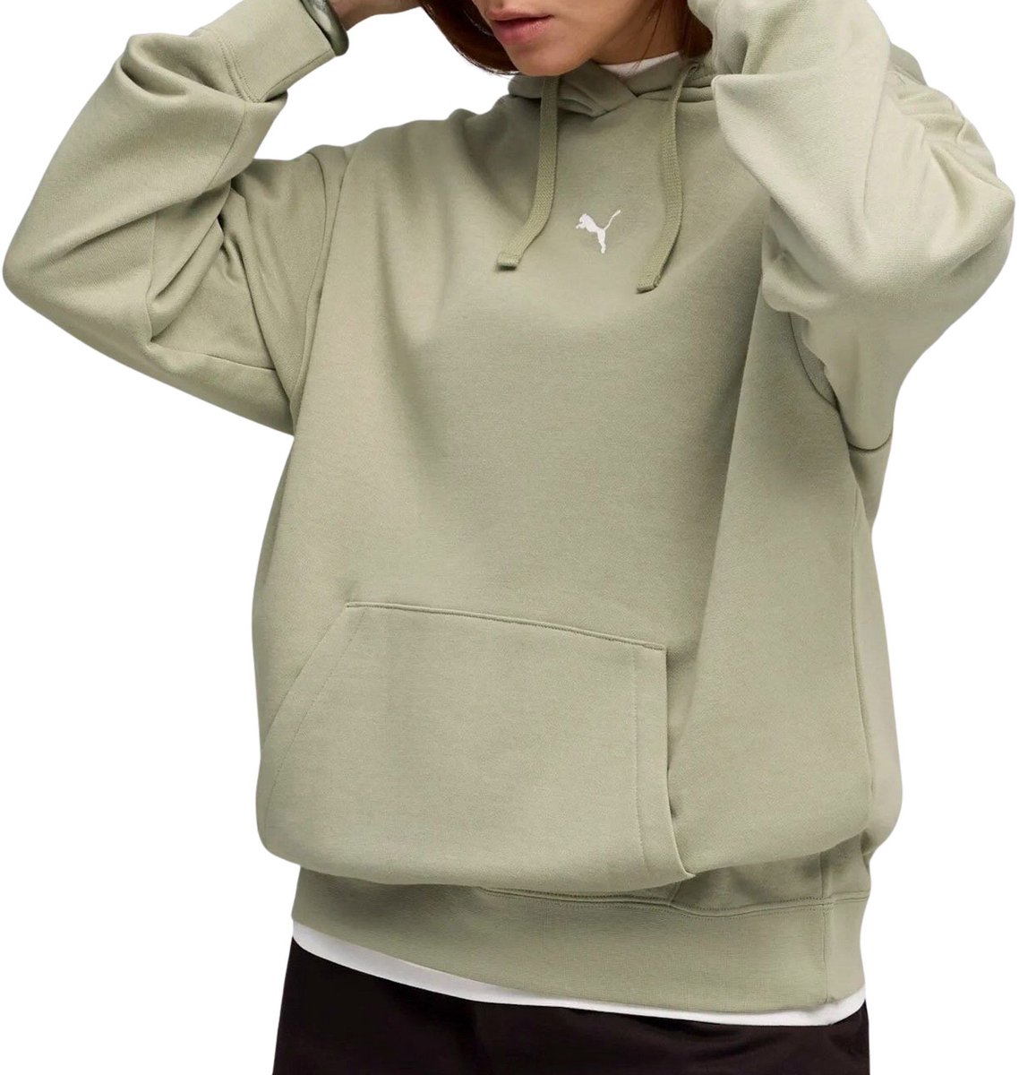 Puma ESS Oversized Hoodie Dames Creme