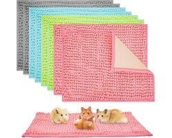 8-delige wasbare kooibekleding voor cavia's, 30*50 cm, herbruikbaar matras voor cavia's, geschikt voor kleine dieren, konijnen (grijs, groen, roze, blauw)