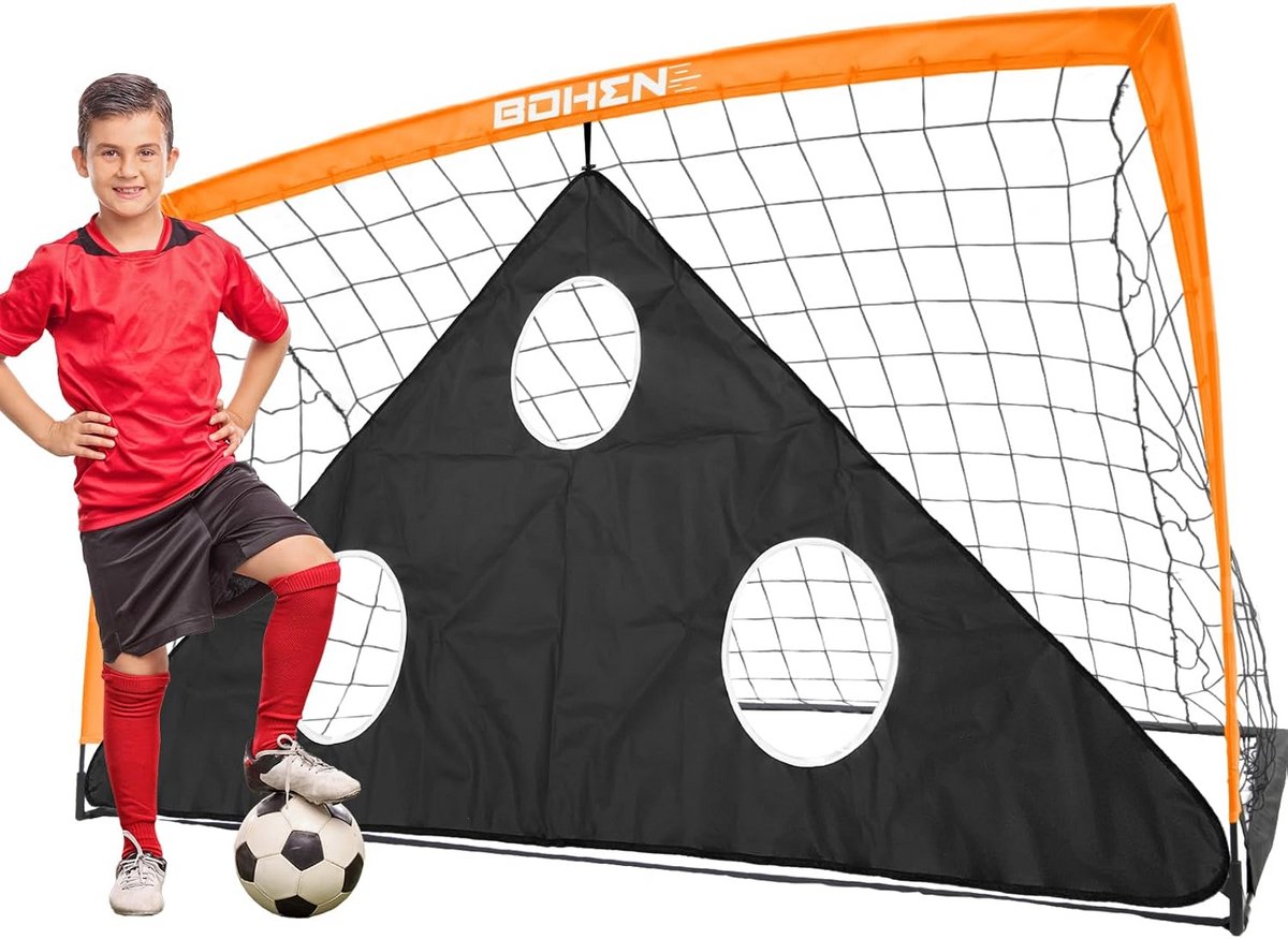 Draagbaar Opvouwbaar Voetbaldoel voor Kinderen - 180 x 120 cm Tuin en Binnen