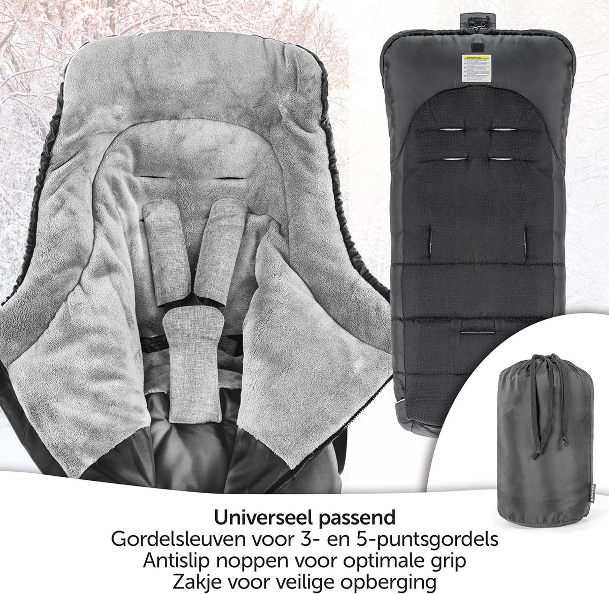 Universele Winter Voetenzak voor Kinderwagen en Buggy - Warm Fleece & Waterafstotend – foto 7