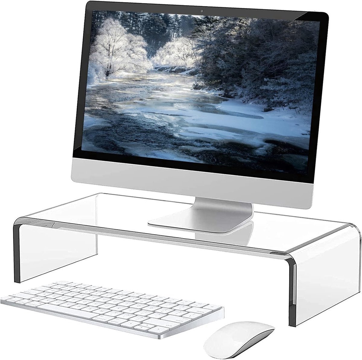 Stunq® Acryl Monitorverhoger voor Ergonomische Werkplek en Stijlvolle Decoratie