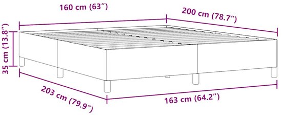 vidaXL - Cadre de lit - Vert clair - Grijs - 160 x 200 cm - Coton - Tissu