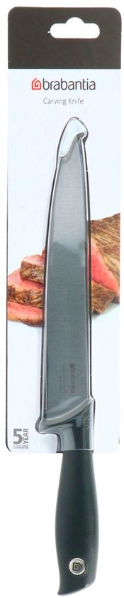 Brabantia vleesmes in verpakking met afbeelding van gesneden vlees.