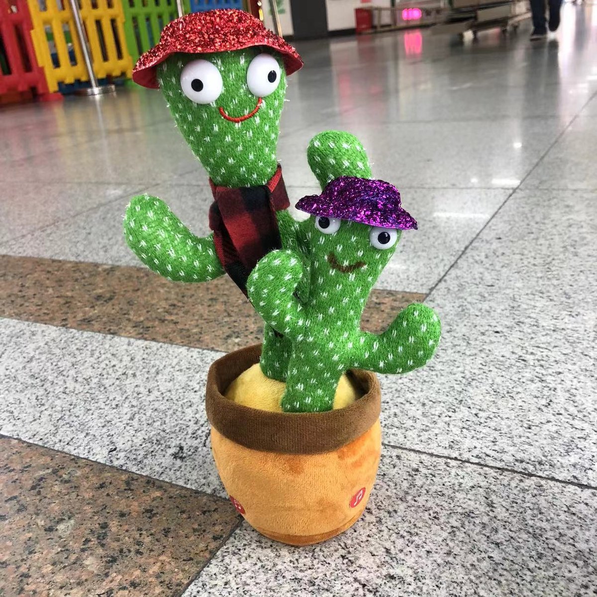 Vdtoys® Dansende Cactus moeder en zoon - Talking Cactus 32CM - Oplaadbaar - Pratende Cactus - Interactieve knuffel - Zingende cactus - USB opladen - Baby speelgoed - 120 Tiktok Liedjes