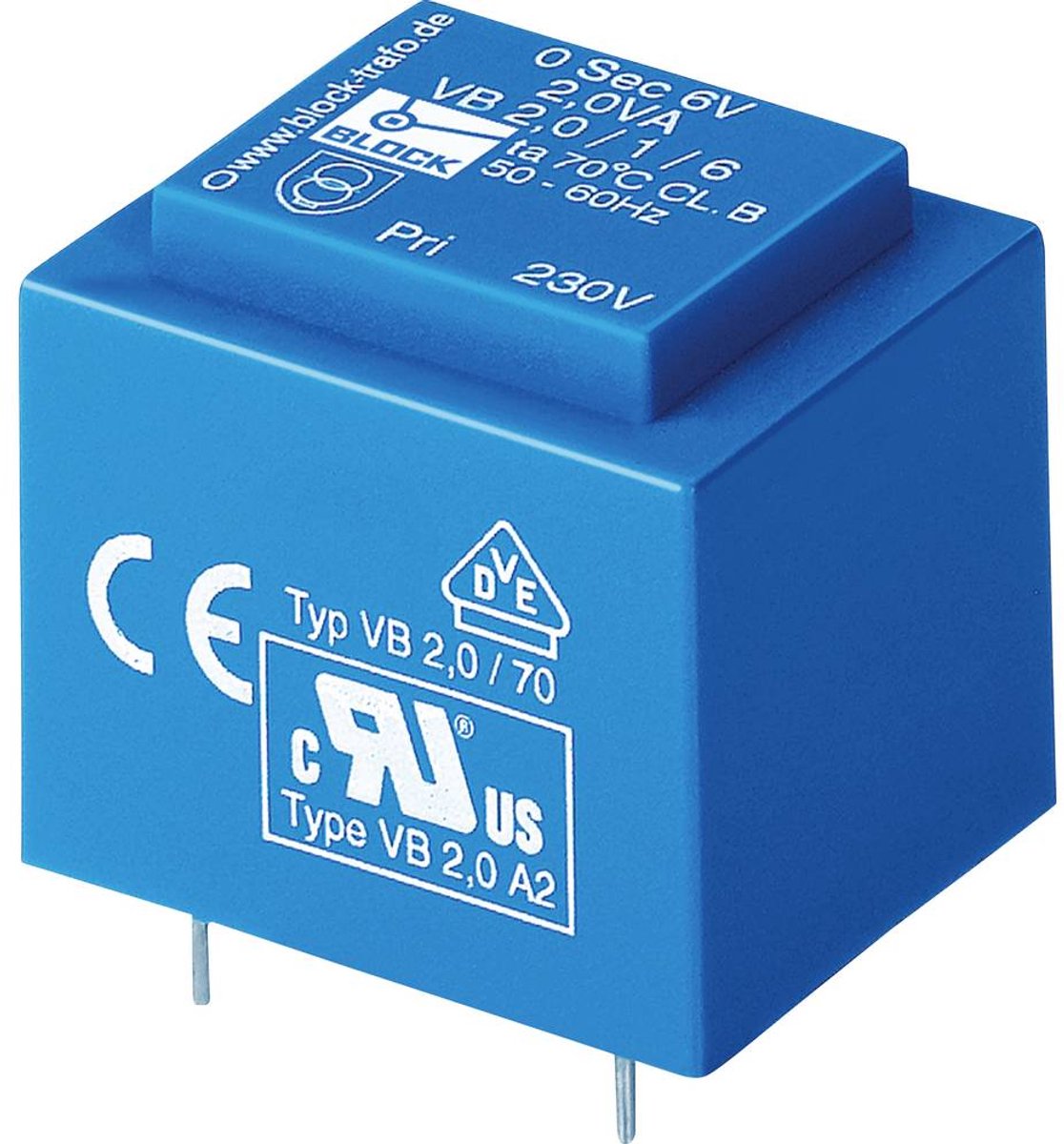 BLOCK VB 2,8/2/9 Printtransformator 1 x 230 V 2 x 9 V/AC 2.80 VA 155 mA