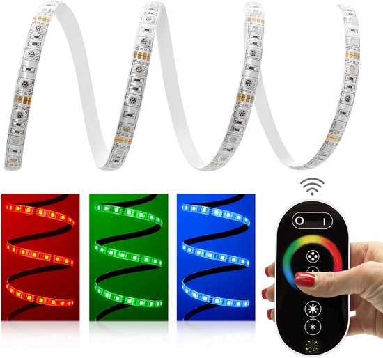 5 Meter RGB LED Strip Set - 60 LED/m, Waterdicht (IP65) met ...