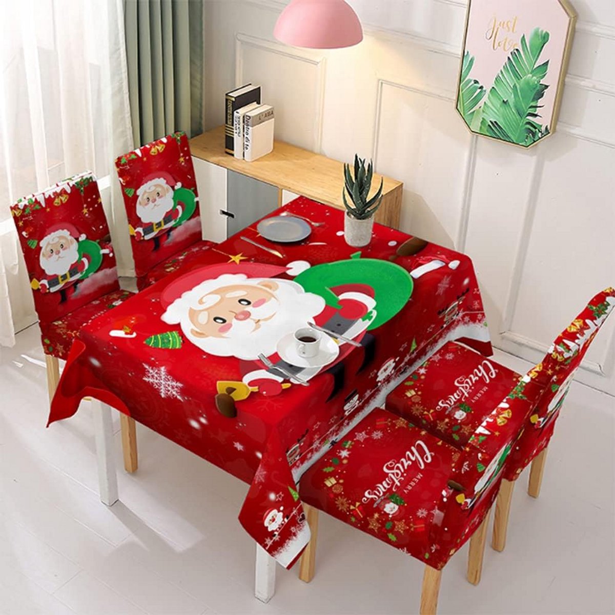 Kerst Tafelkleed 140x210cm - Feestelijke Kerstdecoratie voor Eetkamer en Feest