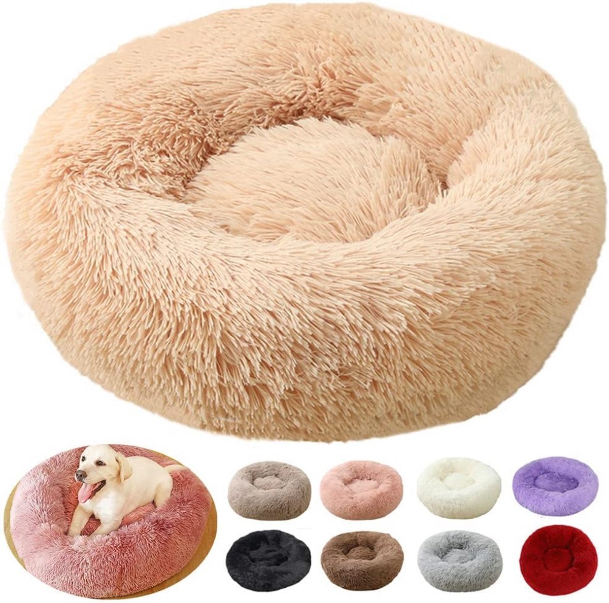 Rustgevend Anti-Stress Huisdierbed Donut voor Katten en Honden - Zacht en Wasbaar Kussen