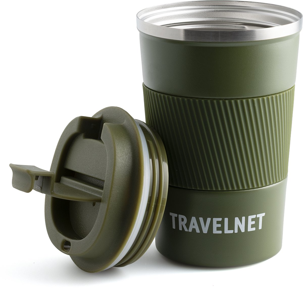 Travelnet thermosbeker – koffiebeker voor onderweg – reisbeker voor koffie en thee – 380 ml – roestvrij staal