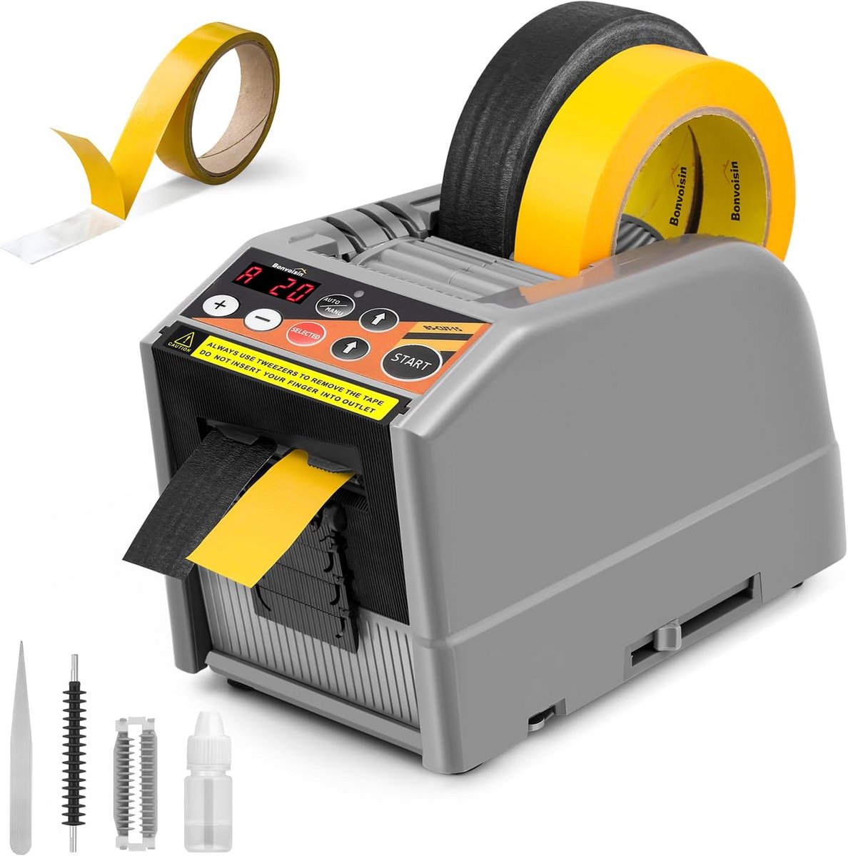 Automatische Plakband Dispenser - Elektrisch met Dubbele Rolhouder en Lengtegeheugen