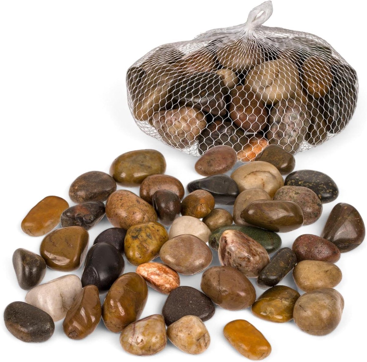 Ronte - Natuurkleurige sierstenen 1000 g voor binnen en buiten, rivierstenen 20-40 mm