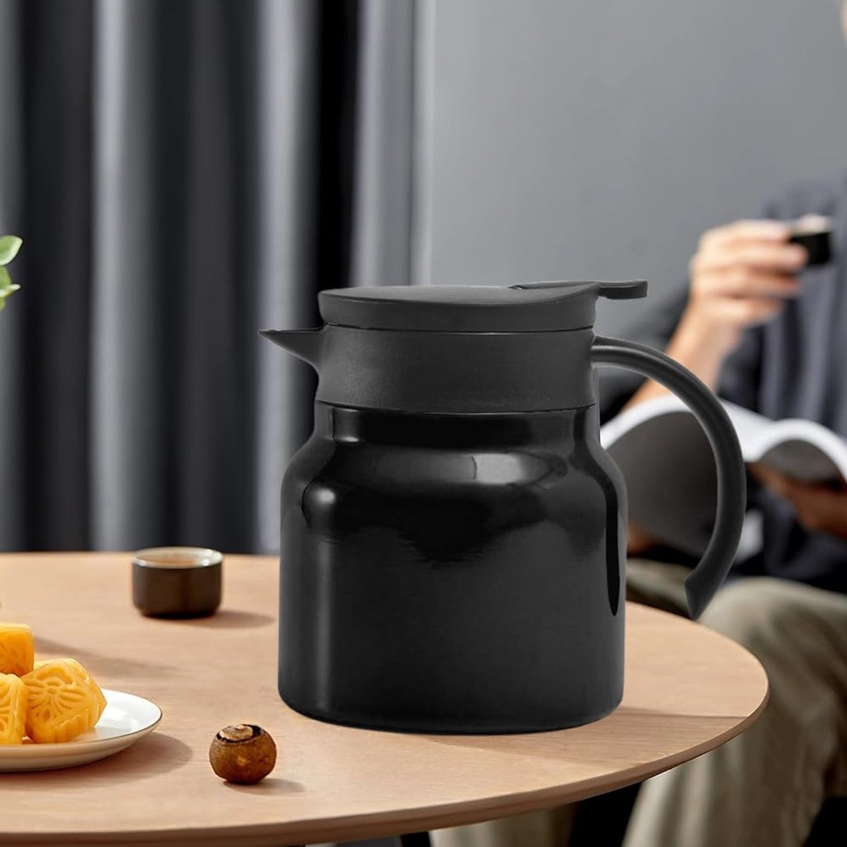 Unyqoos® Stijlvolle roestvrijstalen thermoskan met ingebouwd filter en thermometer — cadeau in Koken & Dineren - foto 3