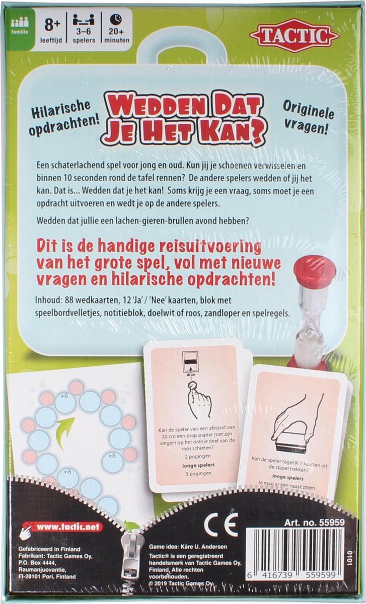 Tactic Wedden Dat Je Het Kan – Bordspel – Compacte Editie – Partyspel voor het Hele Gezin – Vanaf 8 Jaar – 3 tot 6 Spelers — afbeelding 5